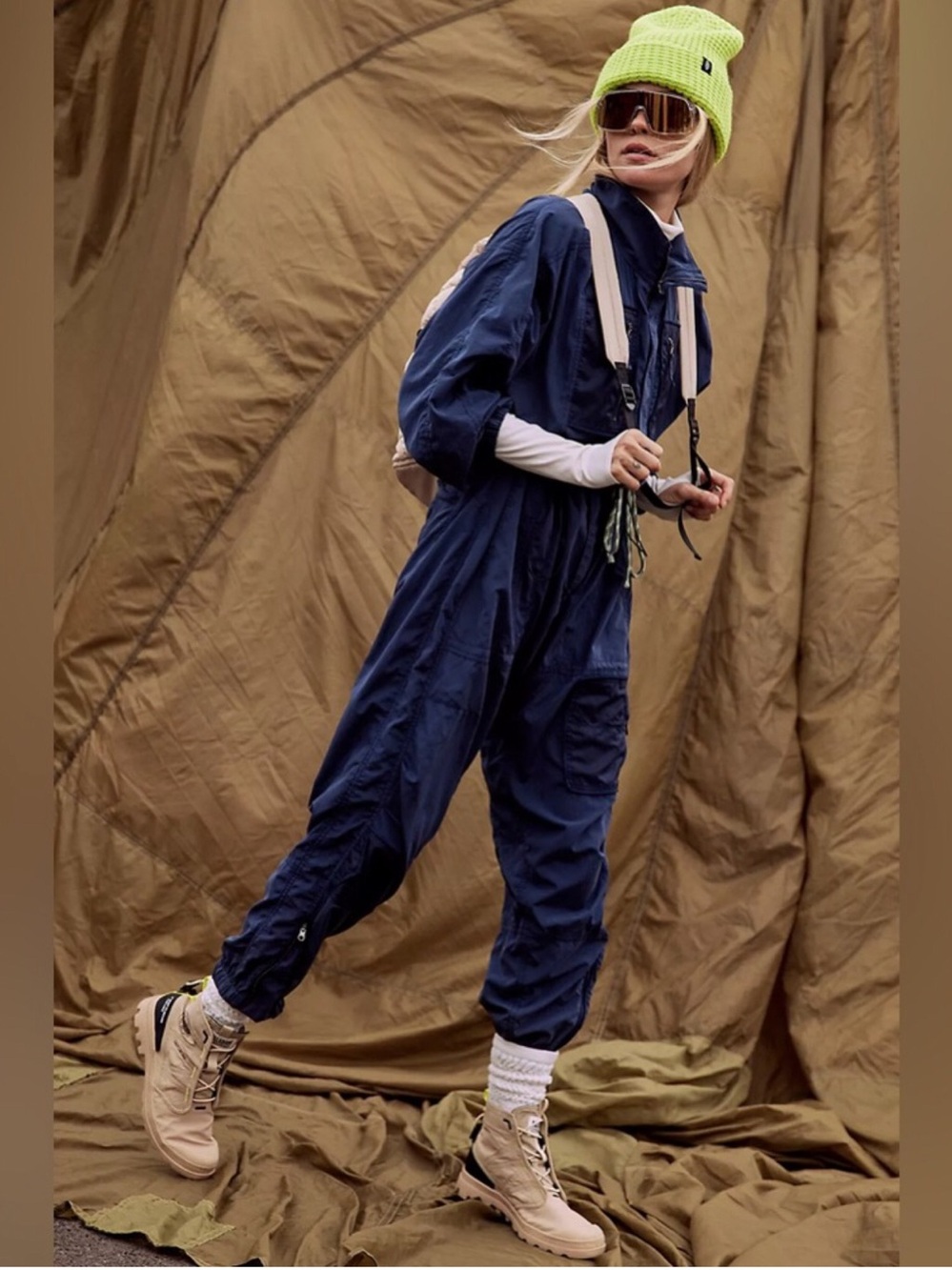 ✨NEW!✨ FREE PEOPLE Movement Heritage Boiler Suit Jumper in Midnight Navy Blue XS - Picture 1 of 10
